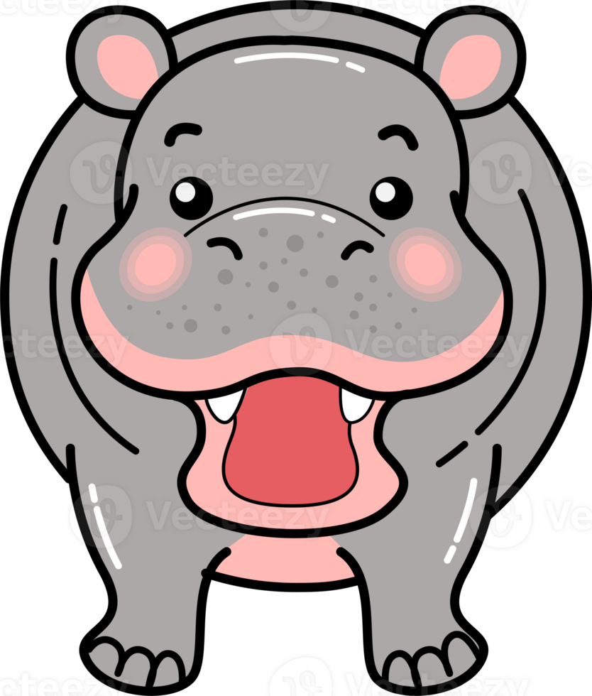 Hippo cartoon , cute characters, smile png