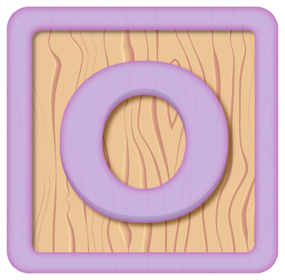 Letter O, Retro wood block alphabet png