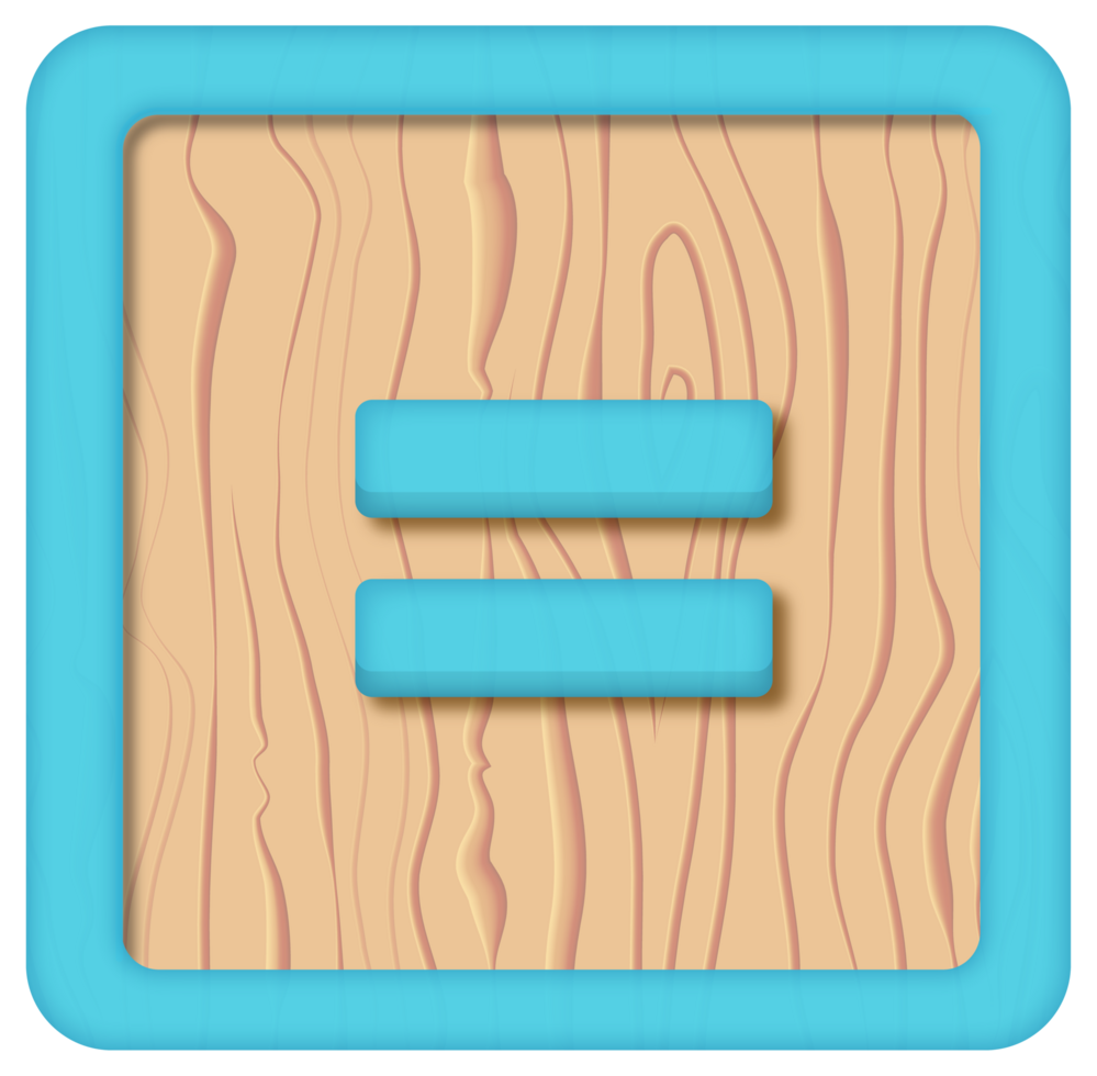 Equals, Retro wood block alphabet png