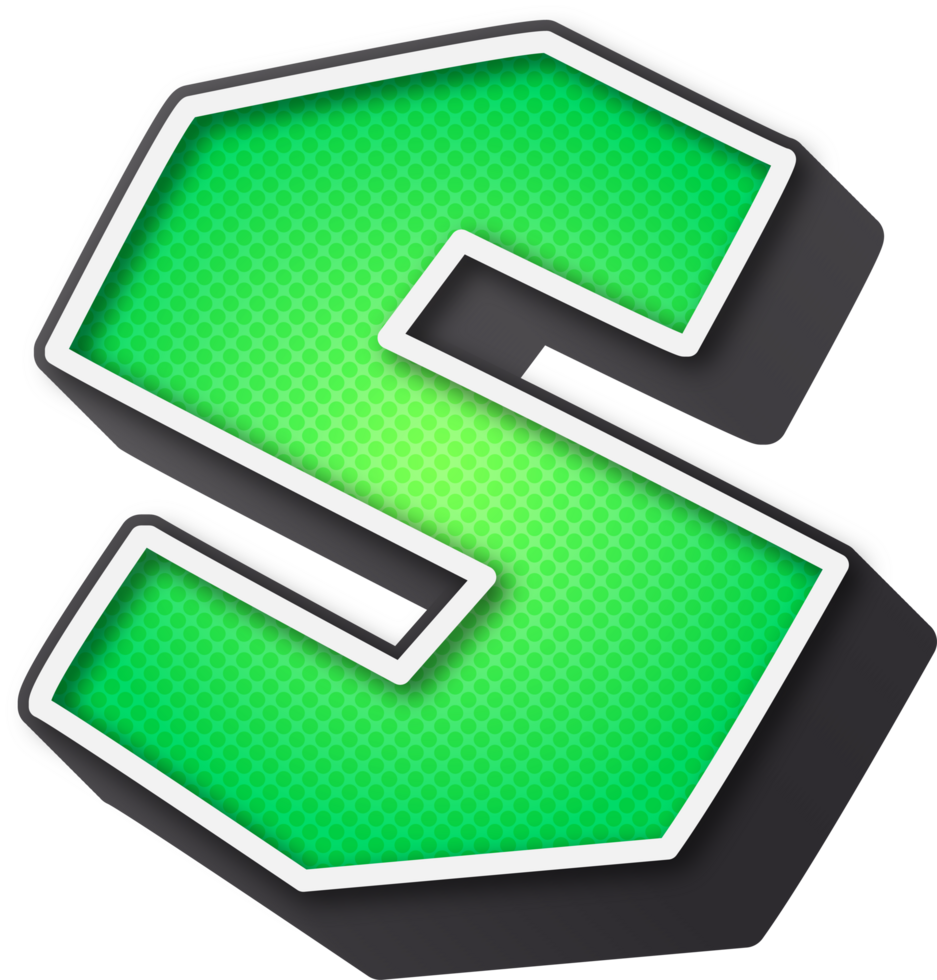 3D Super Comic Cartoon Alphabet, Letter S png