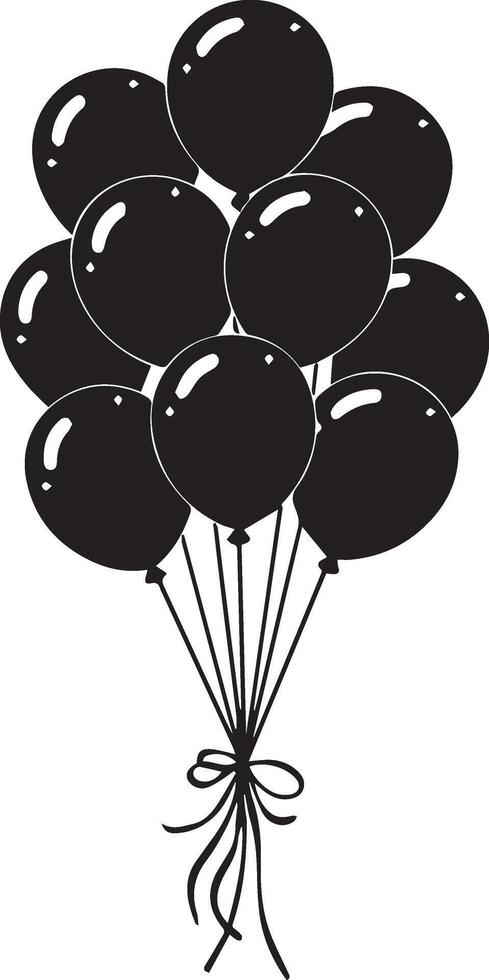 Happy New Year Balloon Silhouette Festive Party Celebration Background for Holiday and Event Design vector