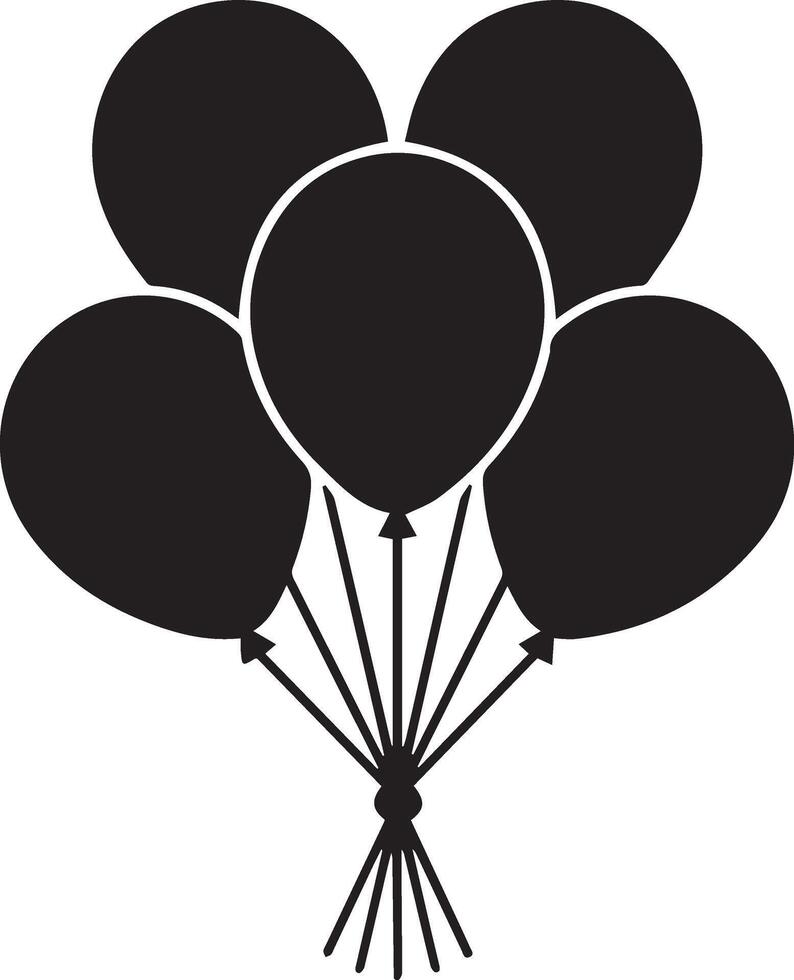 Happy New Year Balloon Silhouette Celebration Design vector