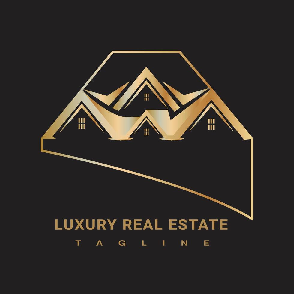 Minimal real estate logo. vector