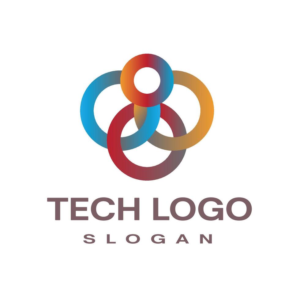 Tech minimalist logo design. vector