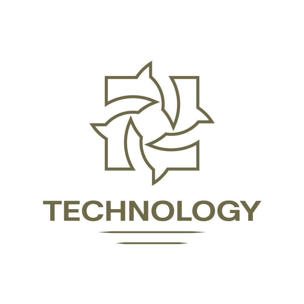 Tech minimal logo design. vector
