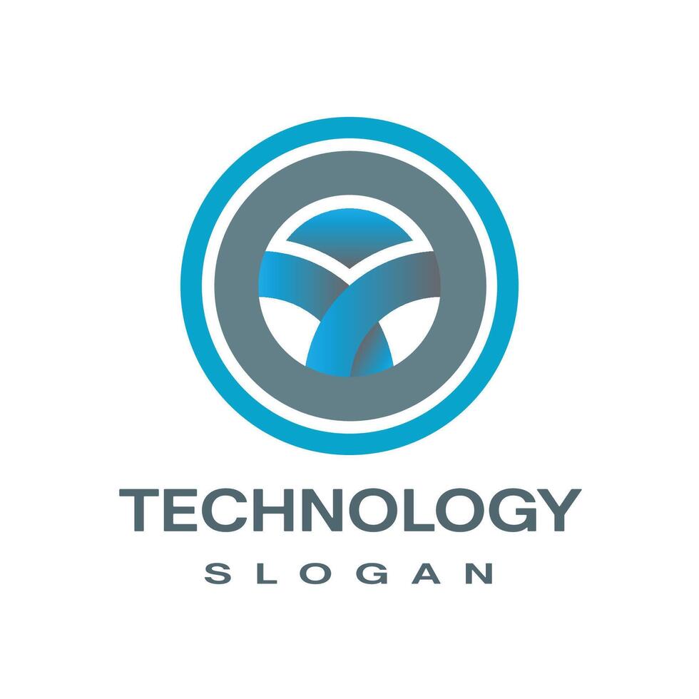 Minimal tech logo design. vector