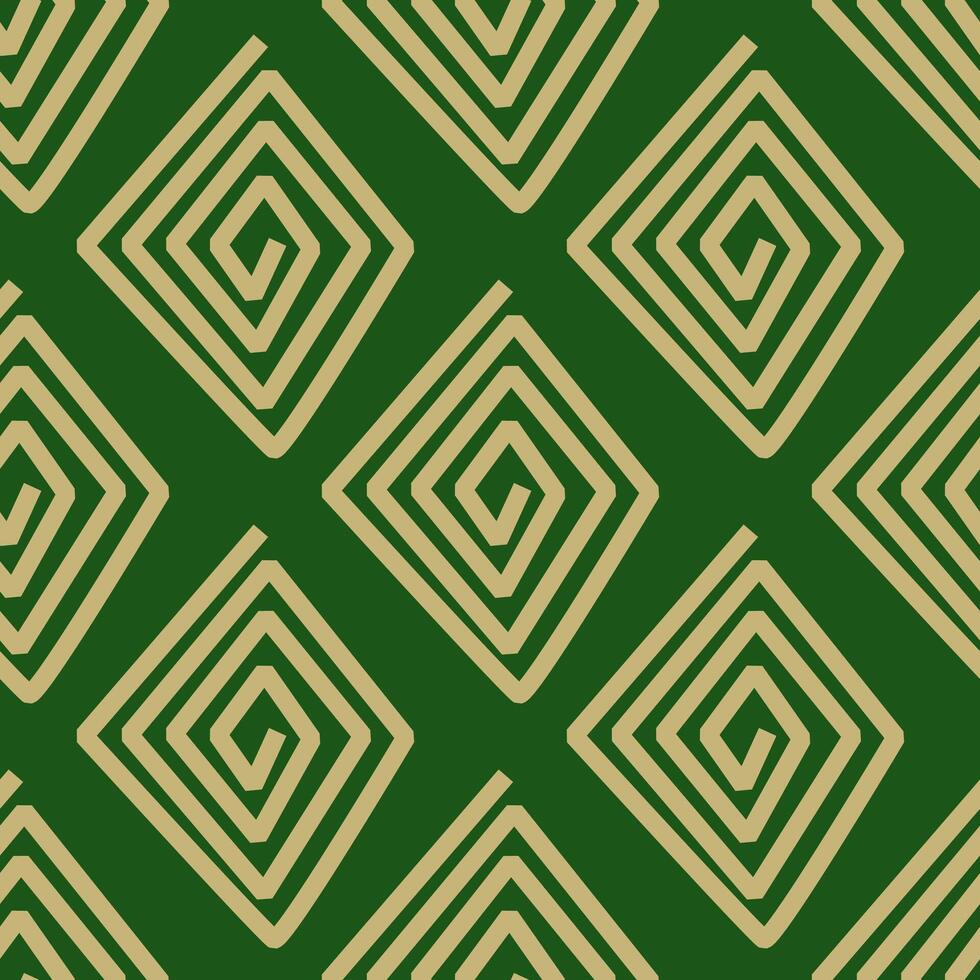 Doodle pattern golden with green. Seamless pattern. Design tribal. vector