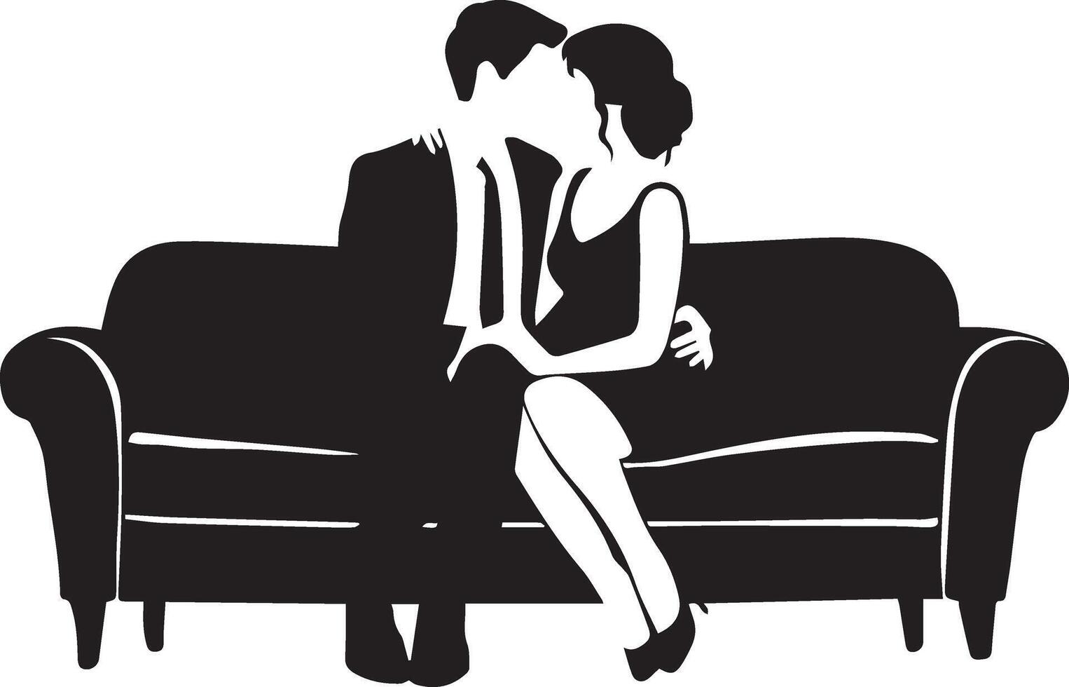 Love themed silhouette featuring romantic valentine couple poses such as kissing hugging and proposing perfect for valentines day designs cards and digital illustrations vector