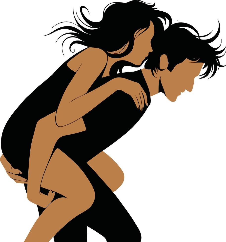 Romantic couple silhouette art featuring love and valentine poses such as hugging kissing and proposing perfect for valentines day designs cards and creative illustrations vector