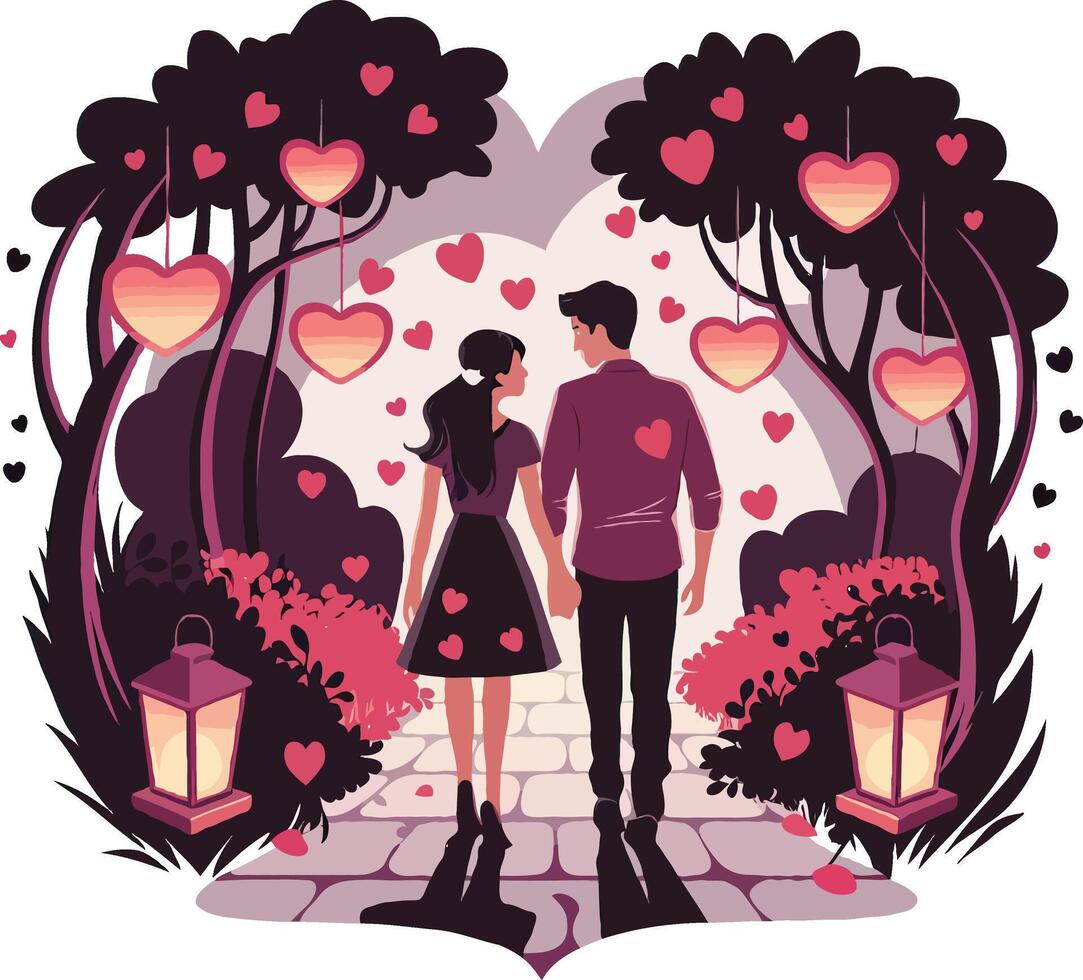 Elegant Valentine couple featuring romantic poses like kissing and dancing perfect for creating digital artwork cards posters and Valentine Day themed decorations vector