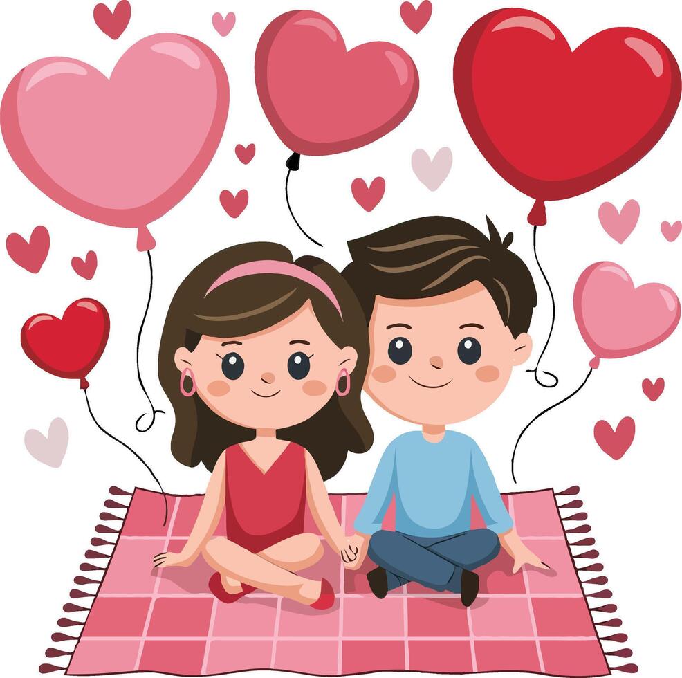 Romantic Valentine couple art showcasing love with hugging kissing and embracing perfect for creating Valentine Day cards posters and romantic digital artwork for themed designs vector