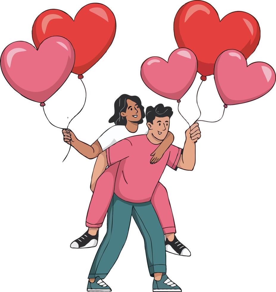 Valentine couple symbolizing love and connection through romantic poses like holding hands and embracing perfect for creating Valentine Day digital designs and creative projects vector