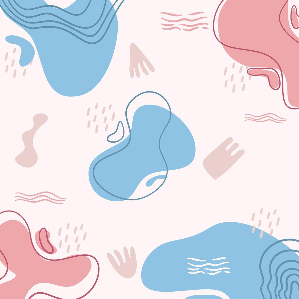 hand drawn cute abstract background template vector