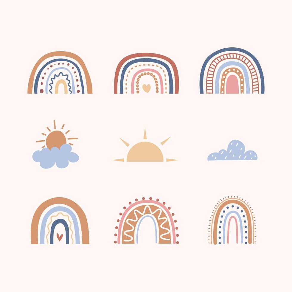 Hand Drawn Boho element collection vector