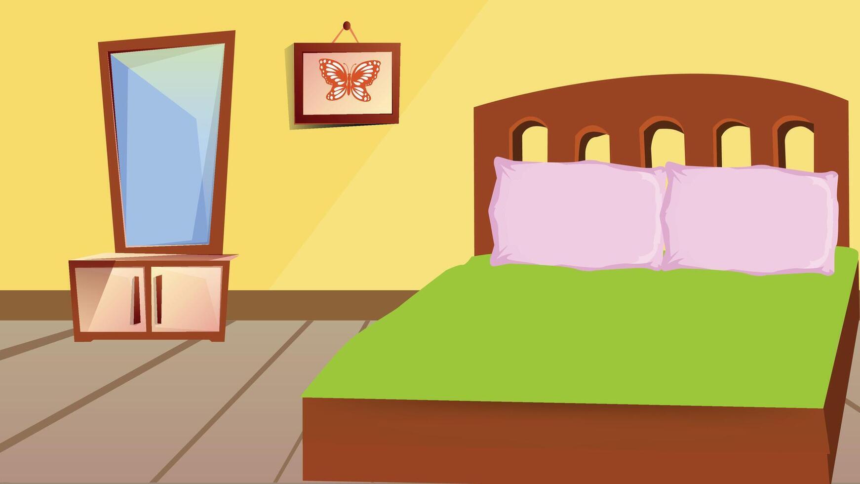 background bedroom or guest room 2d interior vector