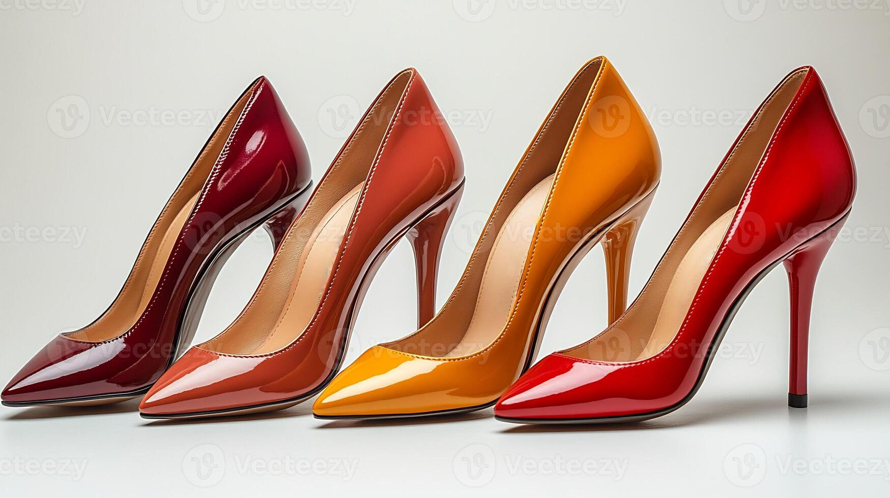 Luxury womens heels sleek contemporary designs available in a range of colors and inch heights offering a perfect and unique fit isolated on white background photo