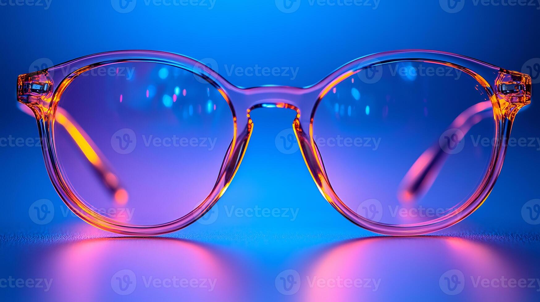Vibrant neoncolored eyeglasses bold frames offering a trendy yet polished look for stylish office settings isolated on white background photo