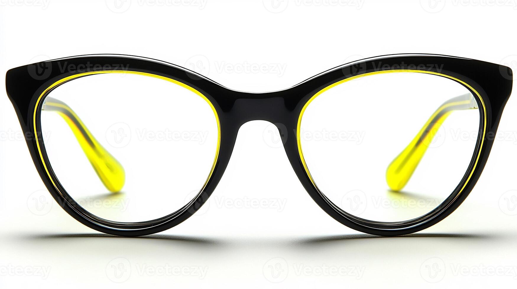 Fashionable oversized glasses neon highlights creating a balance of funky and professional aesthetics isolated on white background photo