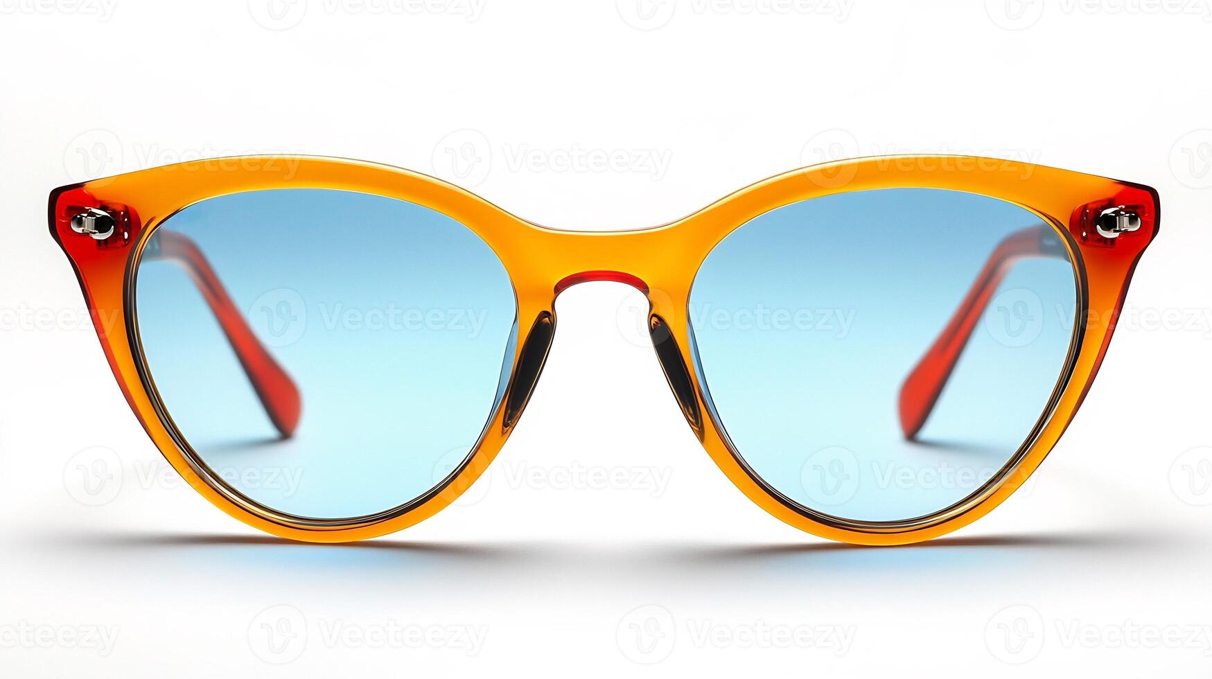 Unique eyeglasses neon frames offering a fashionable and elegant design for upscale professional settings isolated on white background photo