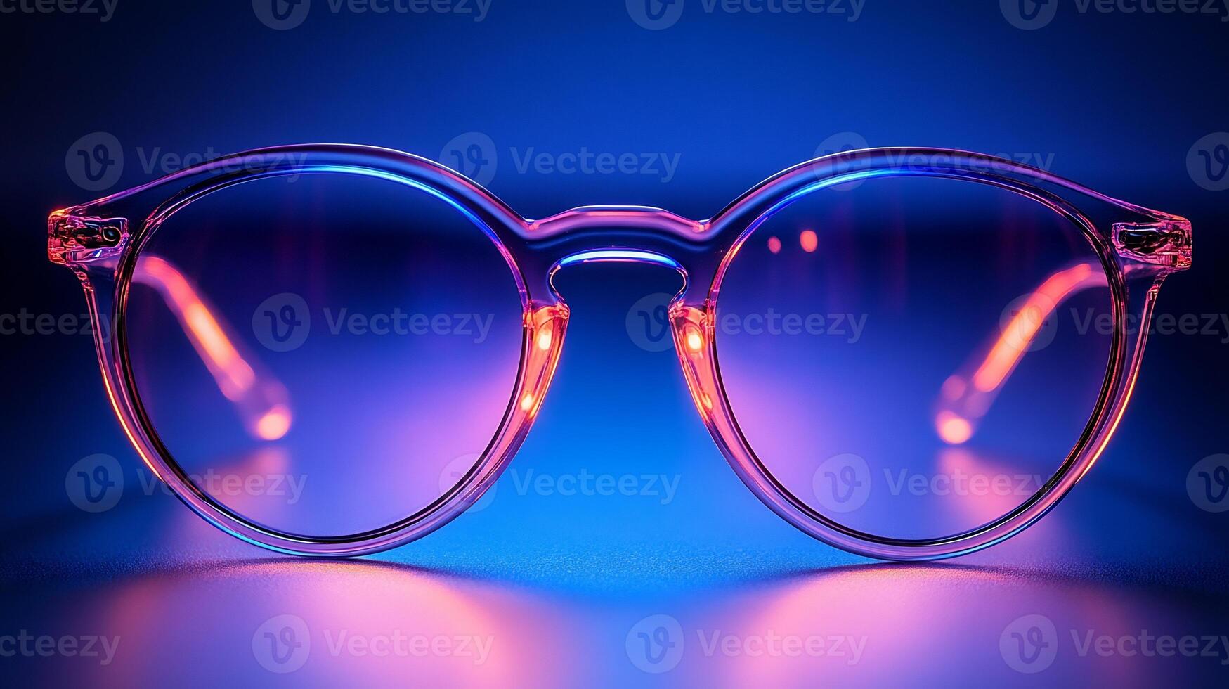 Highend eyeglasses slim neon frames merging refined luxury with stylish functionality for formal office environments isolated on white background photo