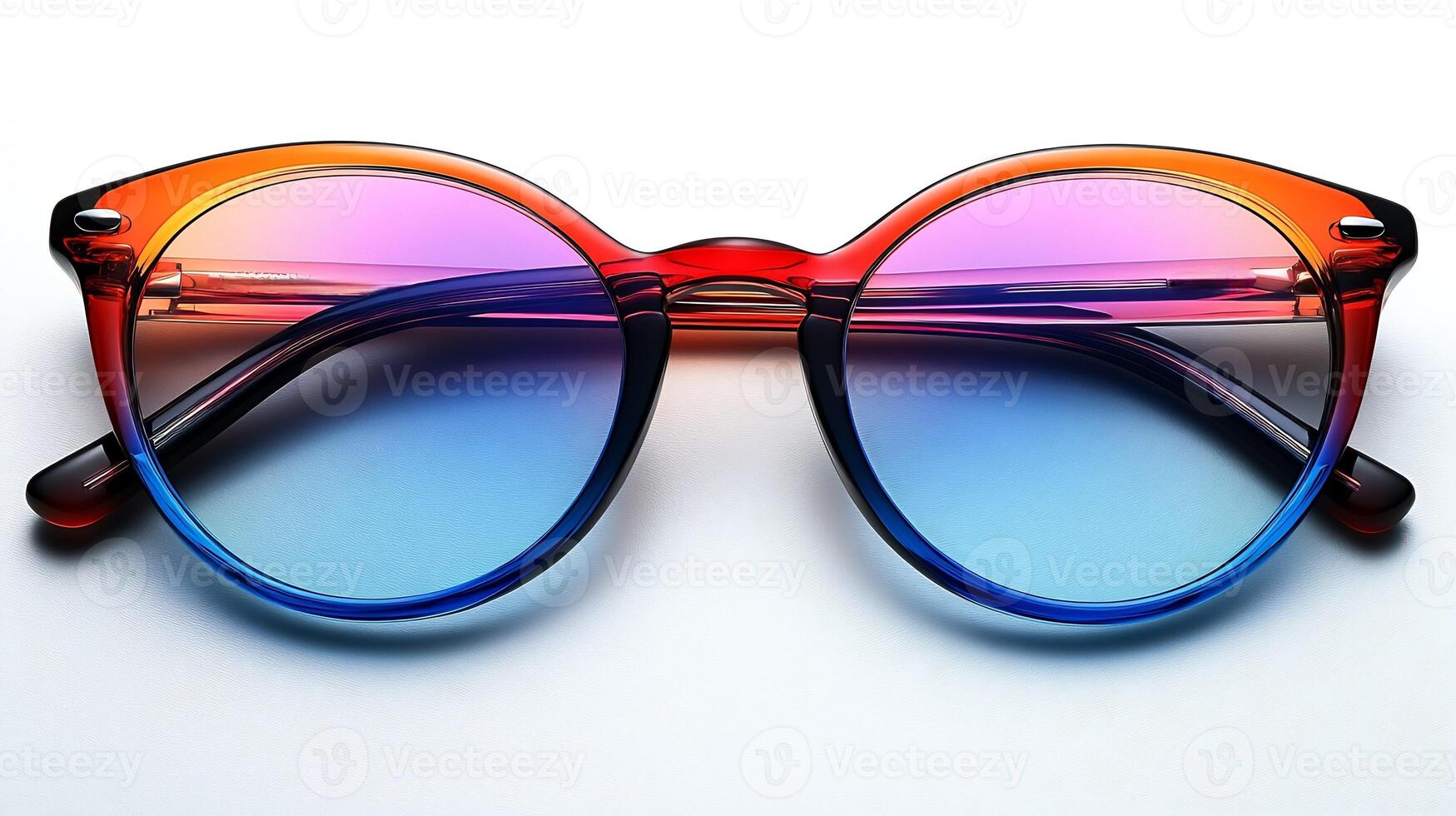 Luxury eyeglasses featuring vibrant neon frames a distinctive design combining bold and professional styles for office wear isolated on white background photo