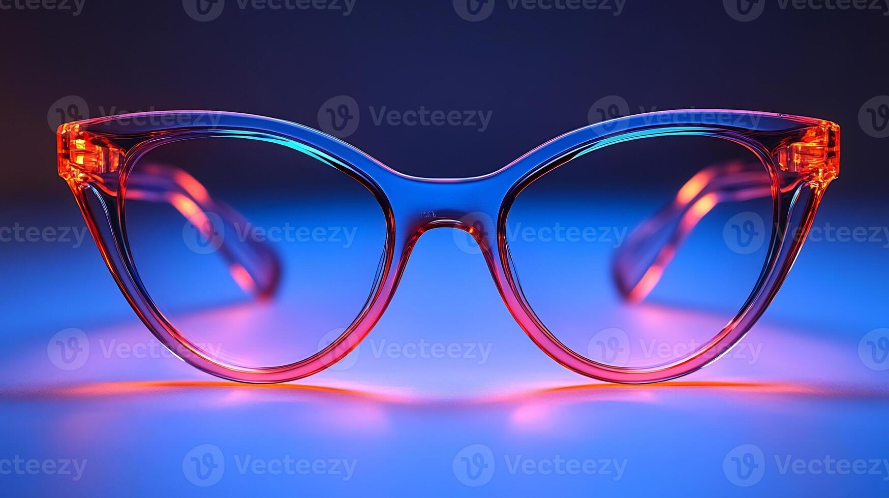 Luxury neon eyeglasses slim metallic frames offering a polished and trendy look ideal for modern office environments isolated on white background photo