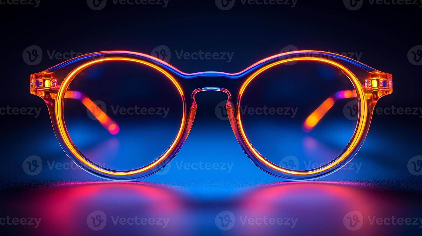 Fashionforward eyeglasses featuring bold neon frame design perfect for elevating a luxury office look isolated on white background photo