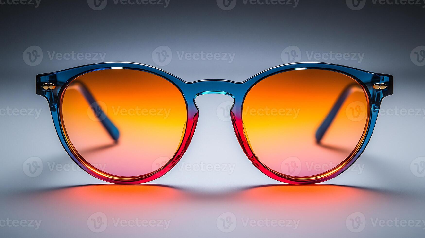 Professional eyeglasses funky neon frames and a luxurious finish ideal for trendy and formal office environments isolated on white background photo