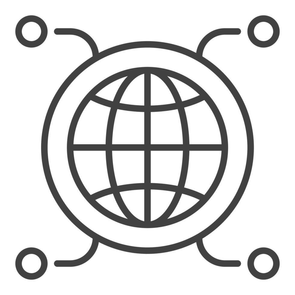 International Relations round linear icon or symbol vector