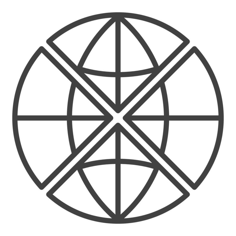 Multipolarity Earth Globe minimal icon or symbol in outline style vector