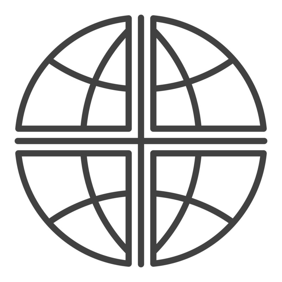 Earth Globe International Relations linear icon or symbol vector
