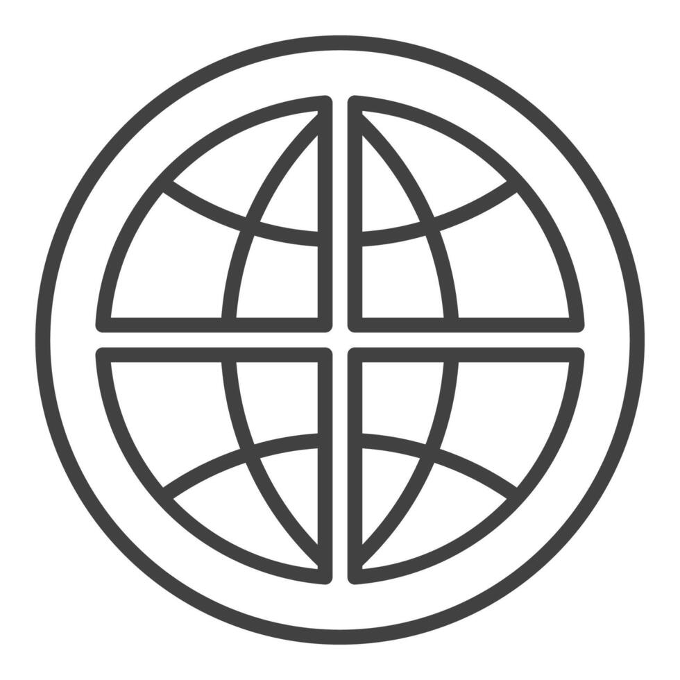 Earth Multipolarity icon or sign in thin line style vector