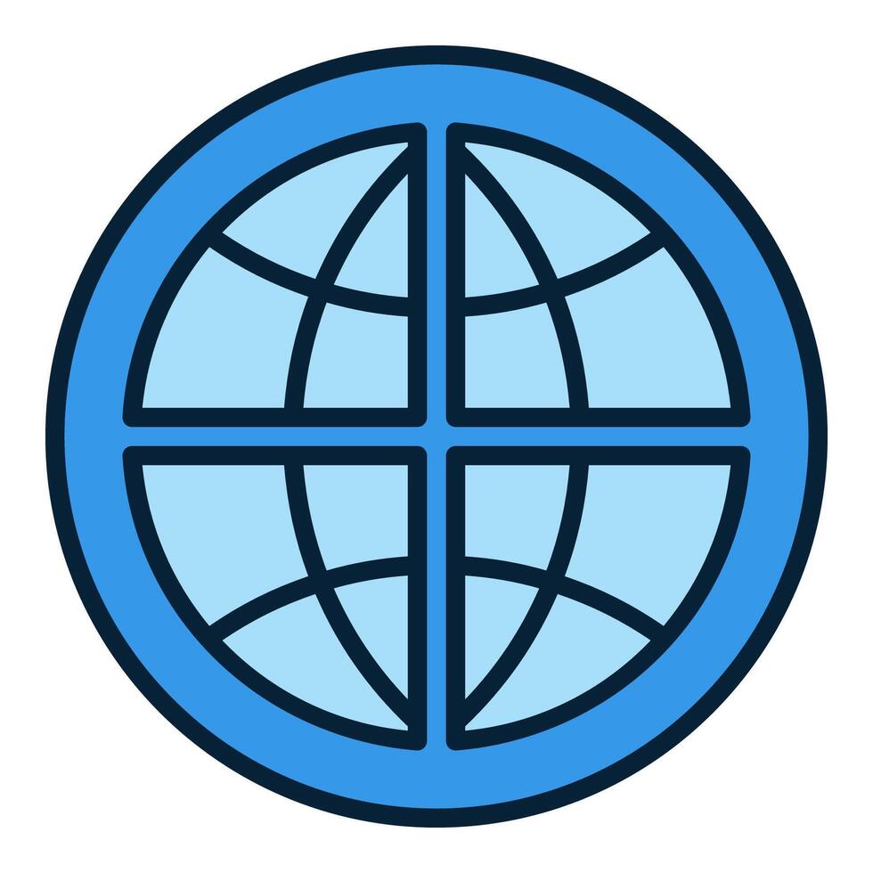 Multipolarity with Earth Globe blue icon or symbol vector