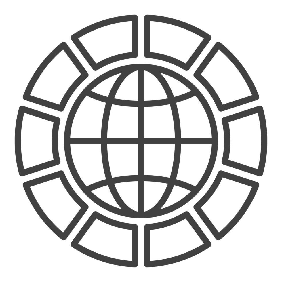 Multipolarity simple icon or symbol in outline style vector