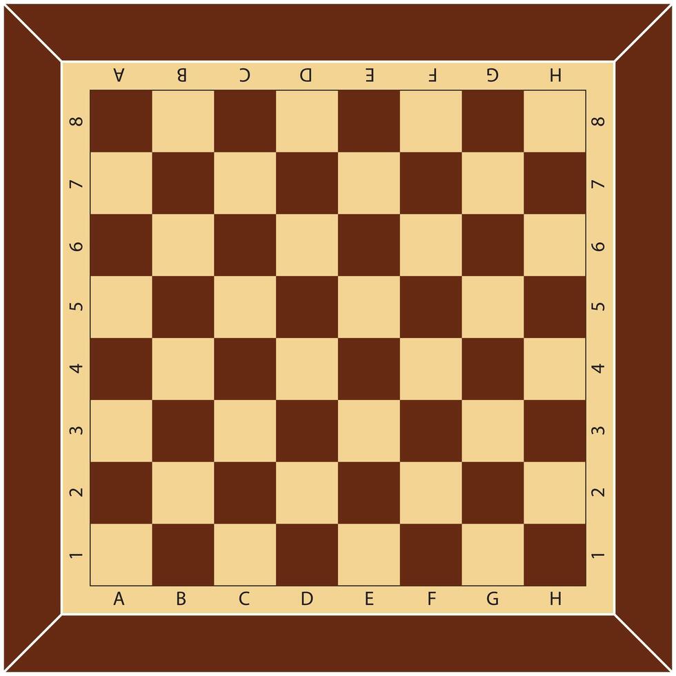 chess and checkers game board. yellow and brown pattern with letters and numbers vector