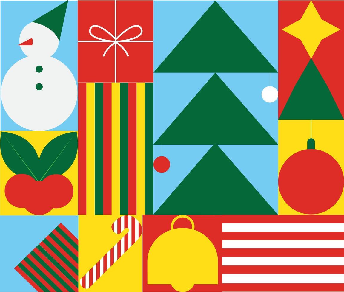 geometric christmas concept, flat pattern element design, pattern fashionable simple modern minimal design, background vector