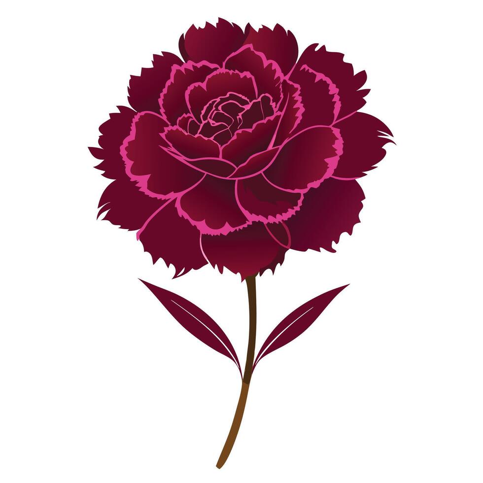 maroon carnation silhouette vector