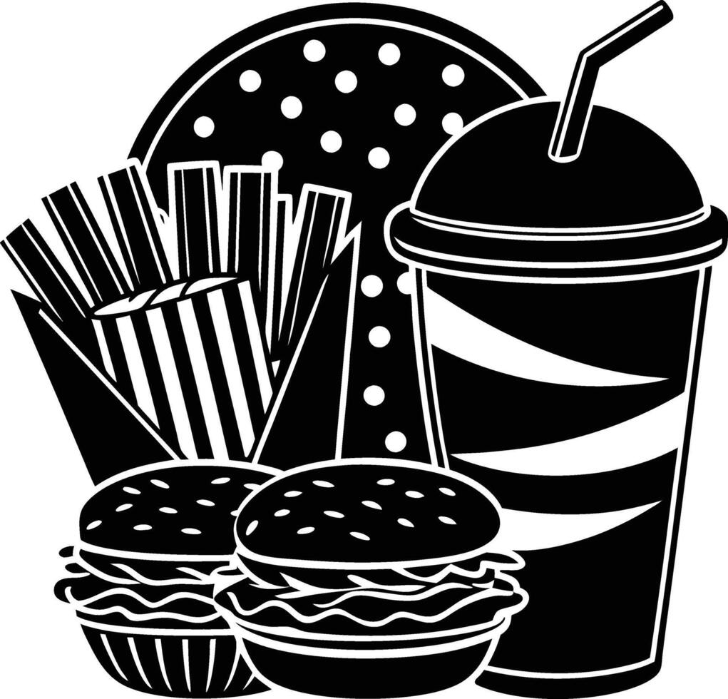 fast food silhouette vector