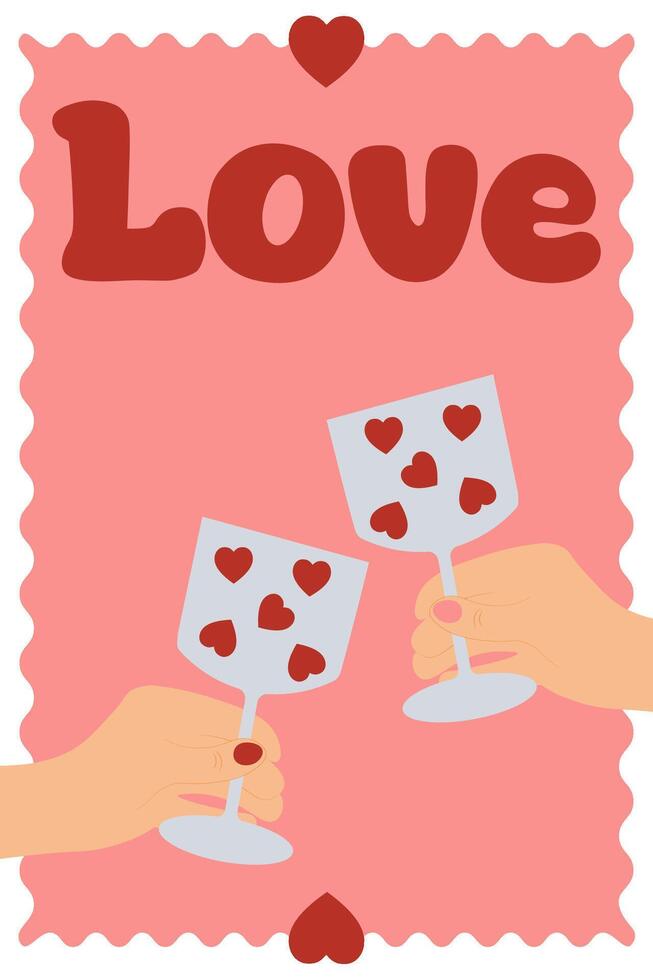 greeting card for Valentine's Day, Galentine's Day. illustration vector