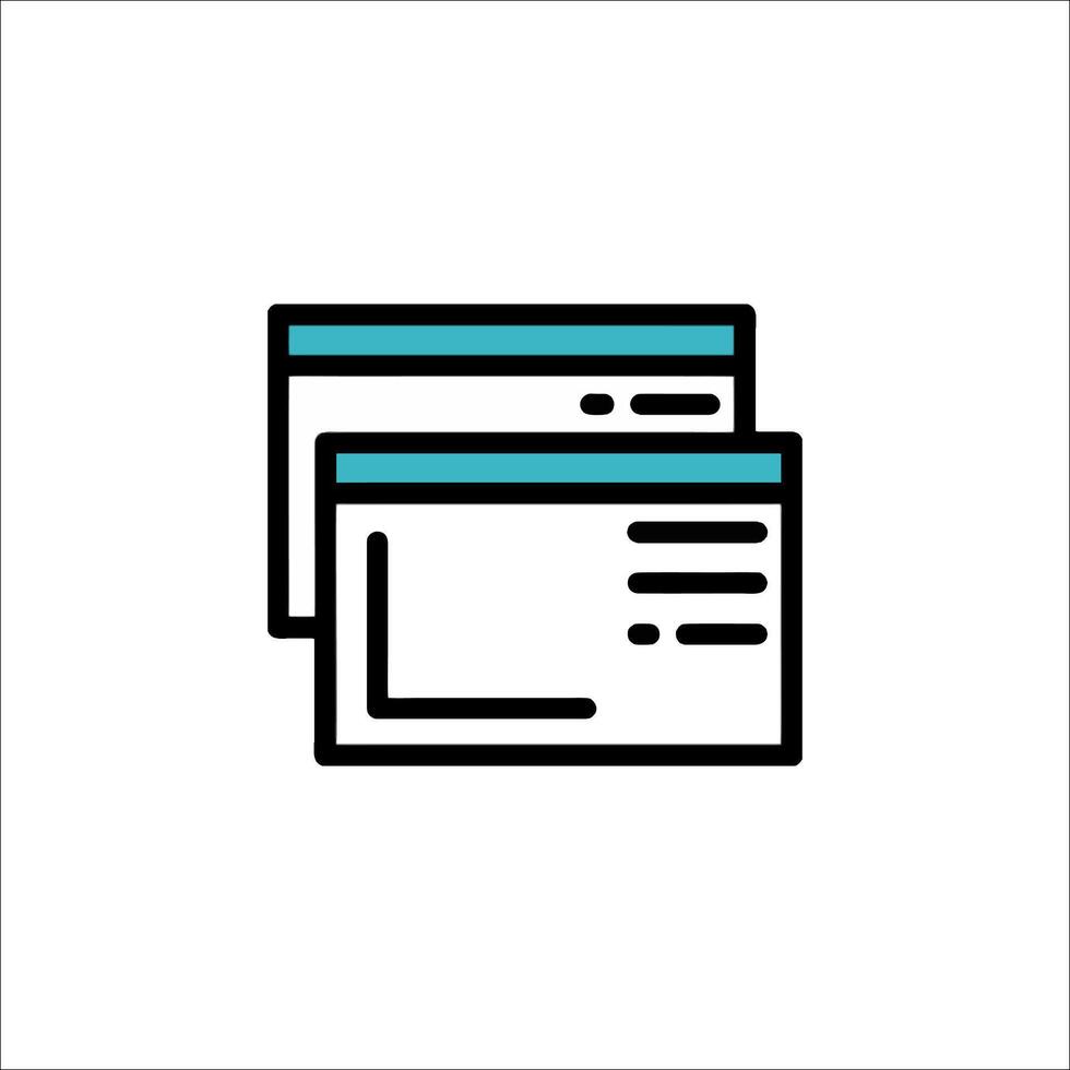 A line icon of a computer screen vector