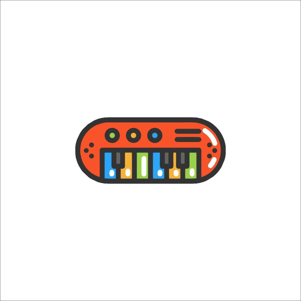 A colorful electronic keyboard icon on a white background vector