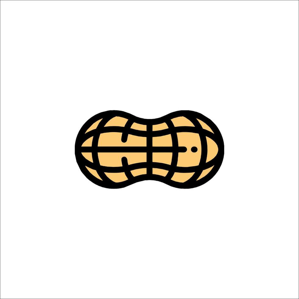 A peanut is shown in a flat style vector