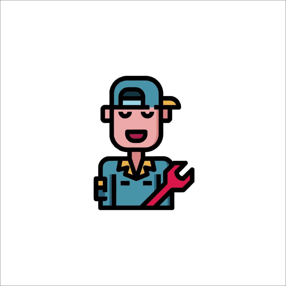 A man with a wrench in his hand vector