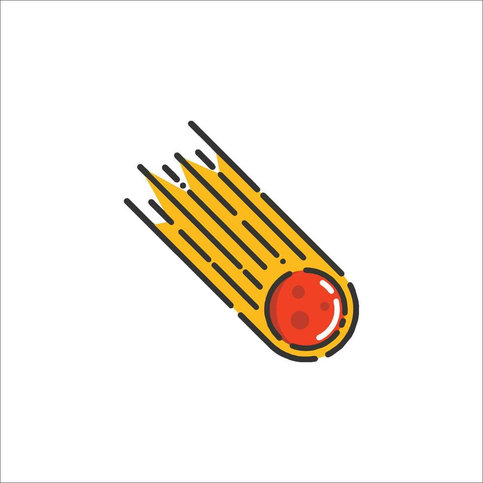 A red and yellow ball with a red and yellow streak vector