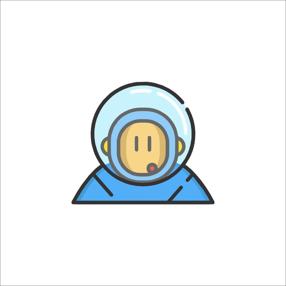 An astronaut icon with a blue suit and helmet vector