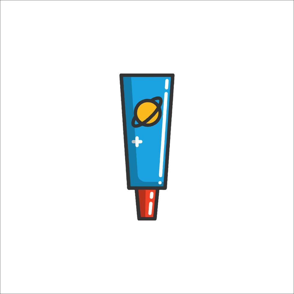 A tube of toothpaste with a planet on it vector
