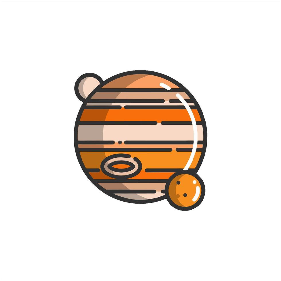 The planet jupiter with a small orange ball vector