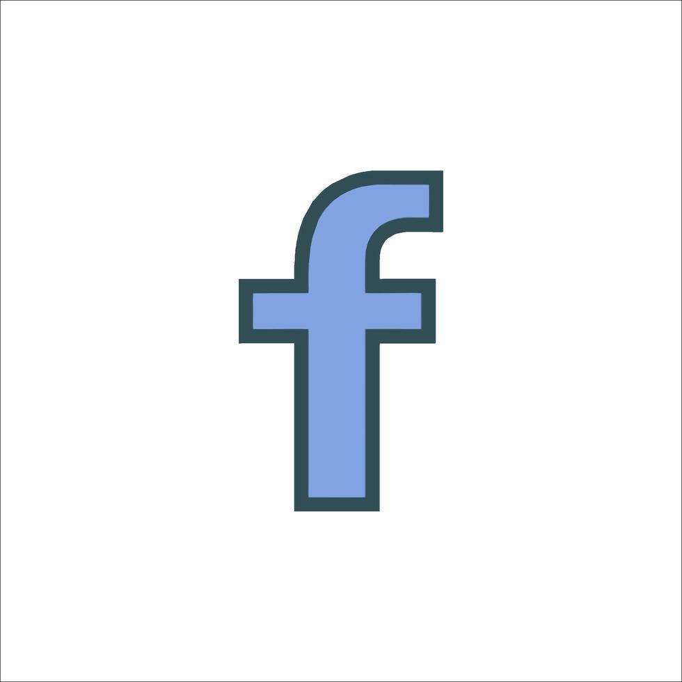 Facebook logo flat design illustration vector