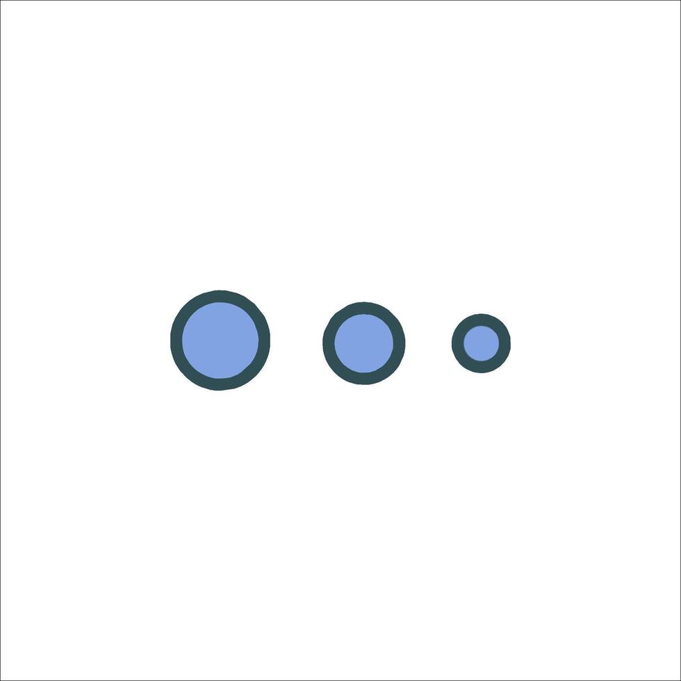 A circle with three dots on it vector