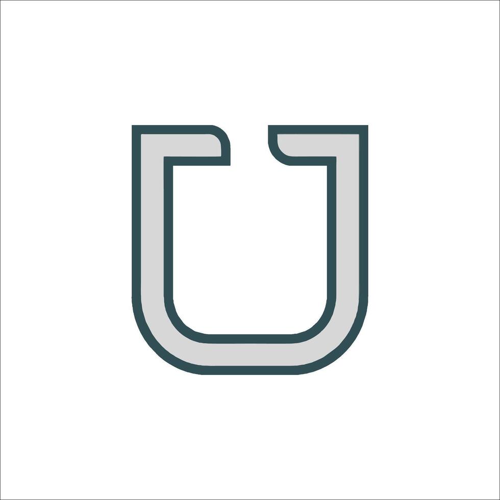 The letter u in a simple line style vector